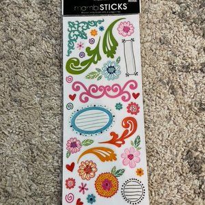 Doodle Colored Icons Flower Scrapbook Stickers
